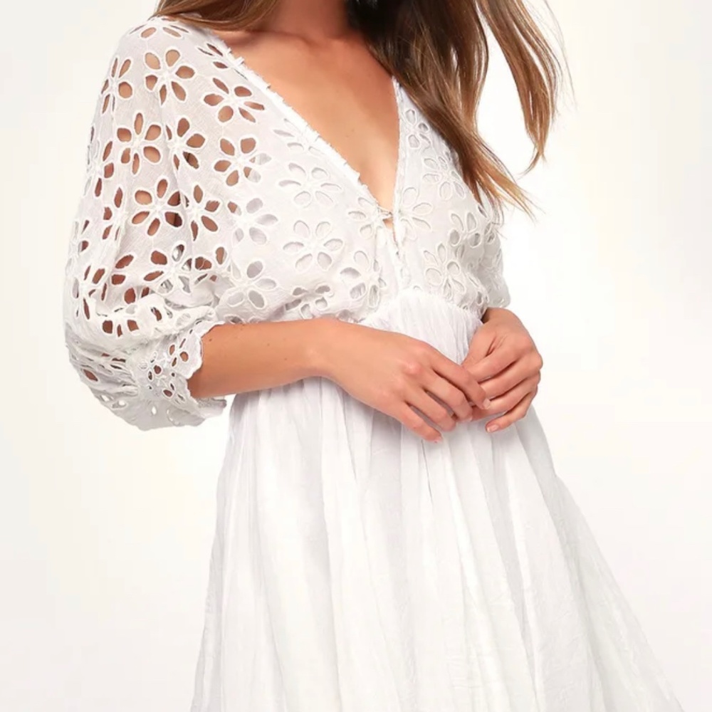 Free People Bella Note White Eyelet Dress